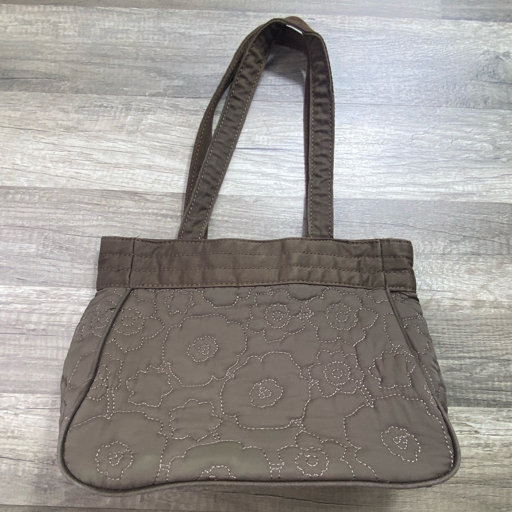 Thirty-One Brown Quilted Poppy Demi Purse Handbag